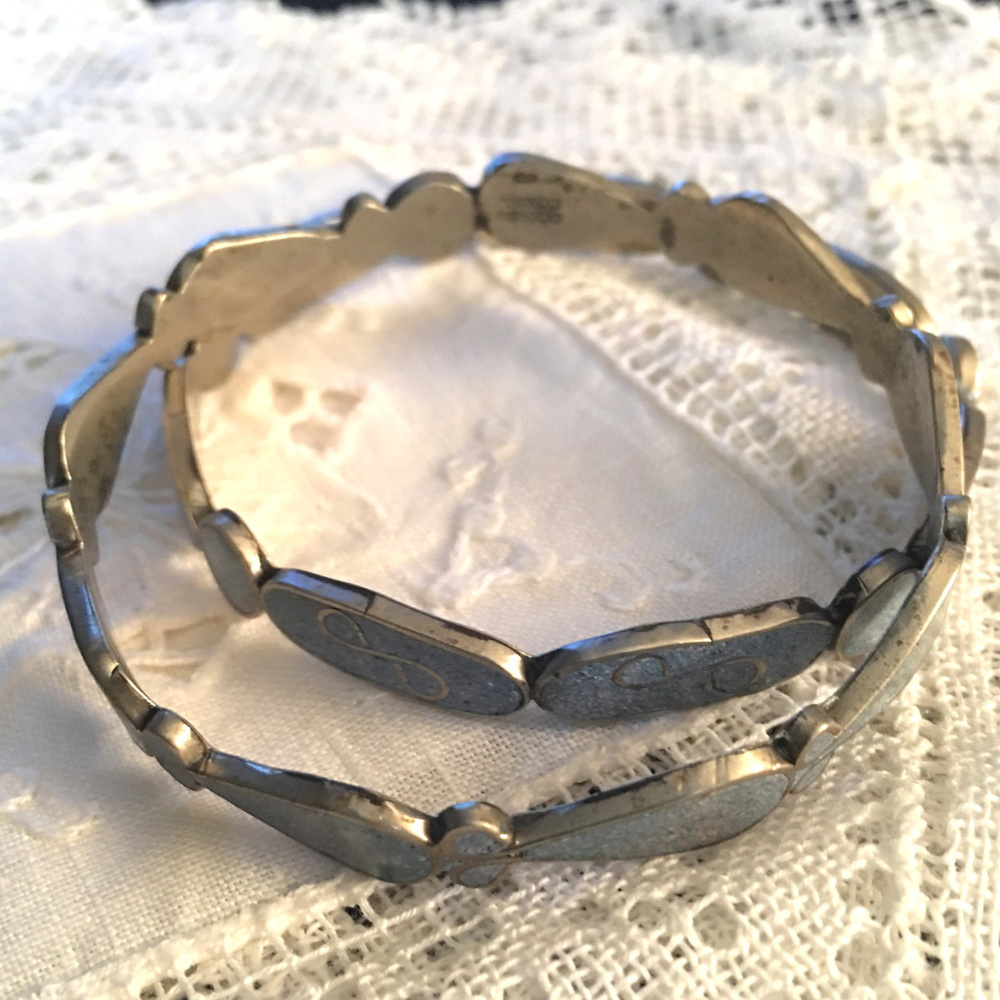 Vintage Taxco Sterling Inlaid Turquoise Bracelet